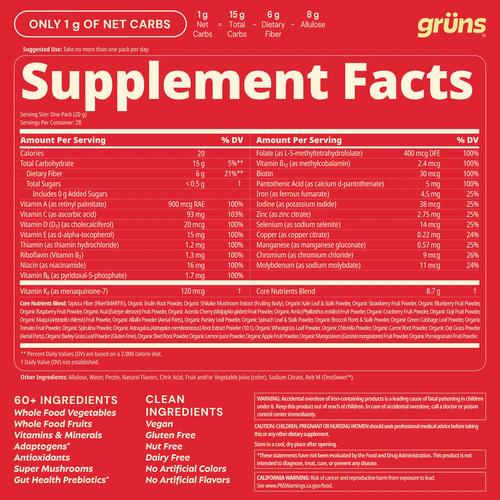 Grüns Superfood Gummies（Raspberry Lemonade）