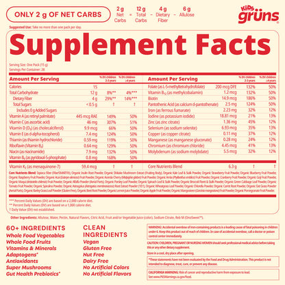 Grüns Kids Superfood Gummies（Raspberry Lemonade）